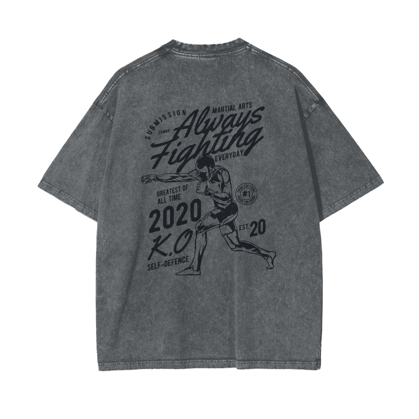 Always Fighting Black Text T-shirt - ARETE