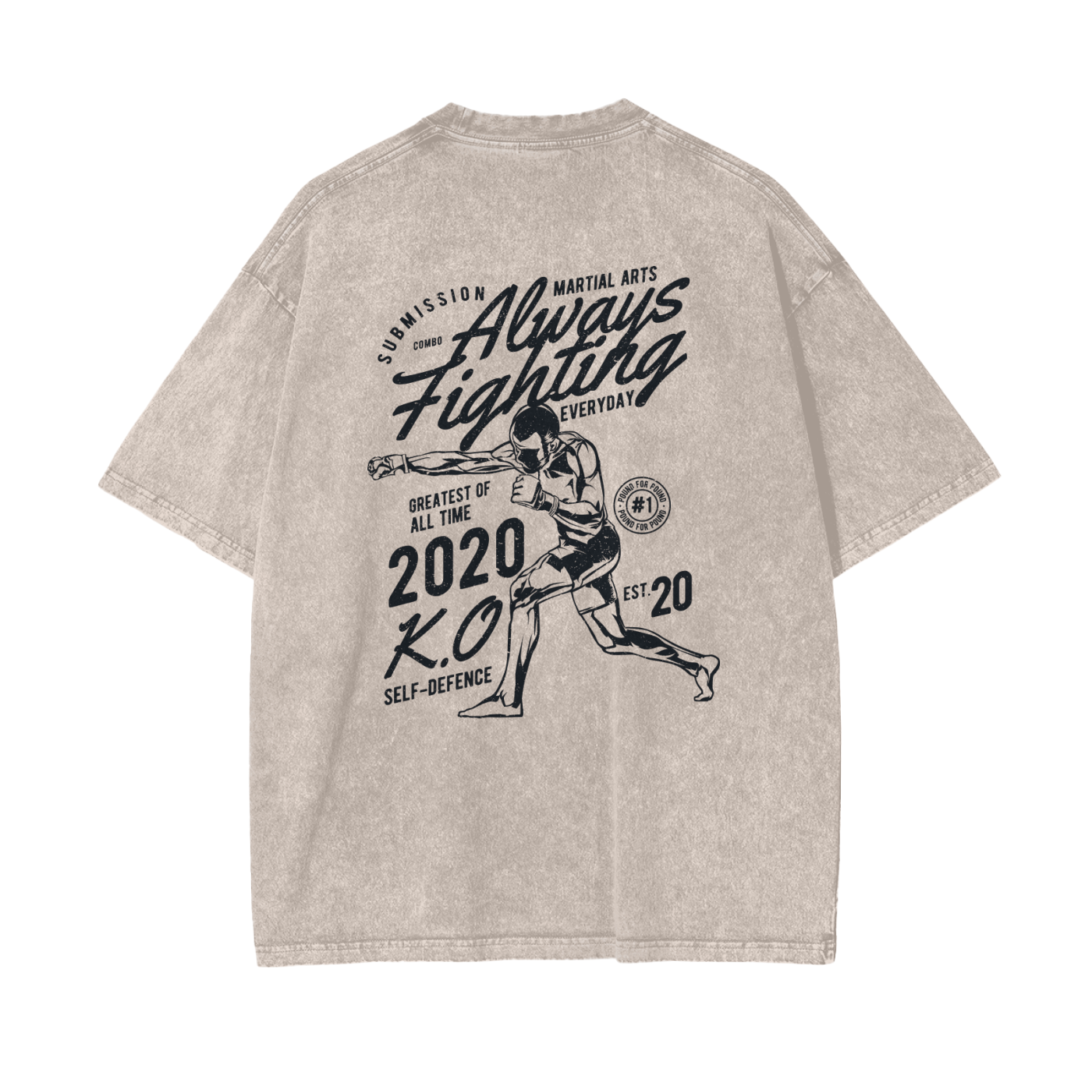 Always Fighting Black Text T-shirt - ARETE