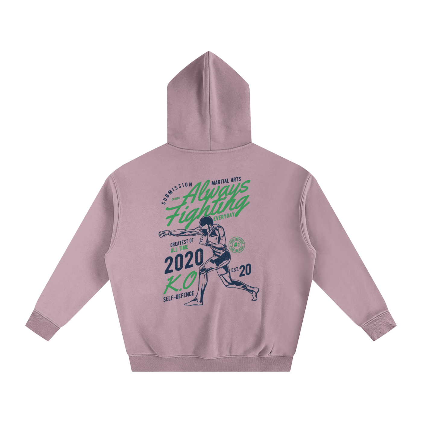 Always Fighting Green and Blue Text Hoodie - ARETE