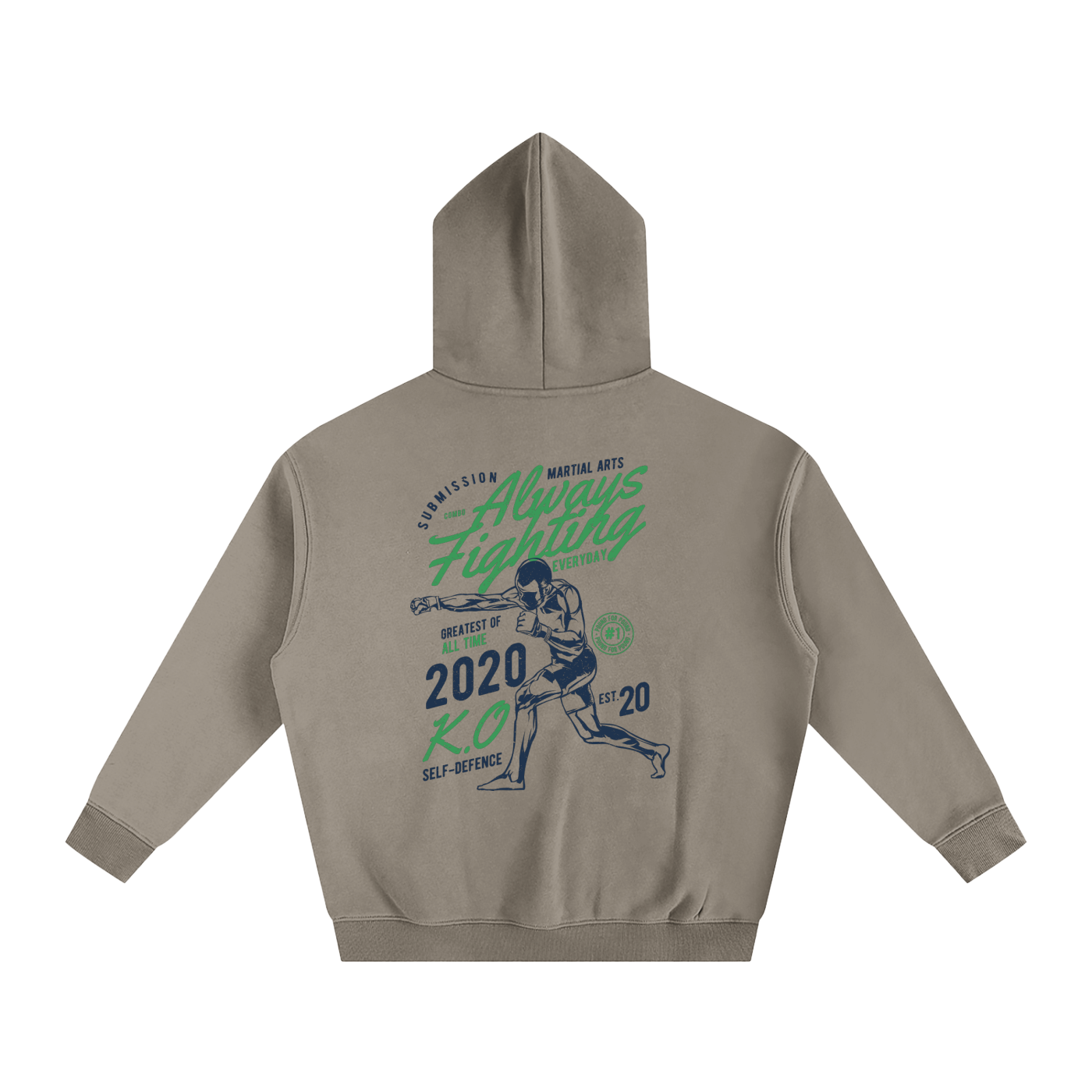Always Fighting Green and Blue Text Hoodie - ARETE