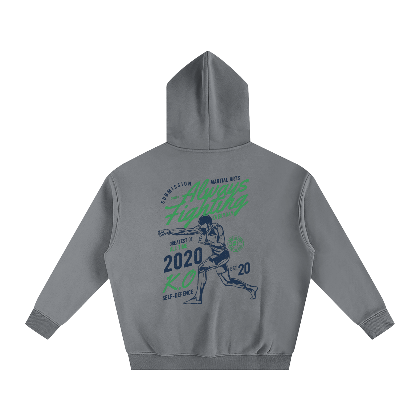 Always Fighting Green and Blue Text Hoodie - ARETE