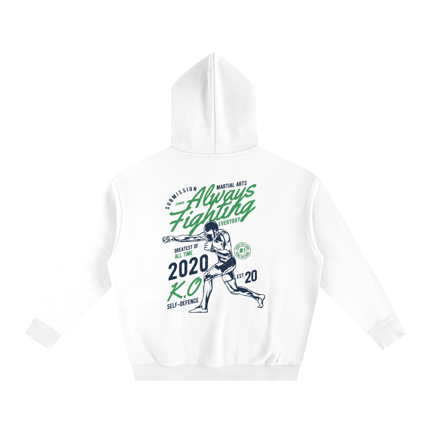 Always Fighting Green and Blue Text Hoodie - ARETE