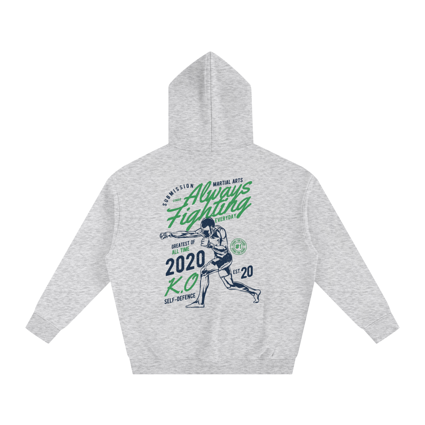 Always Fighting Green and Blue Text Hoodie - ARETE