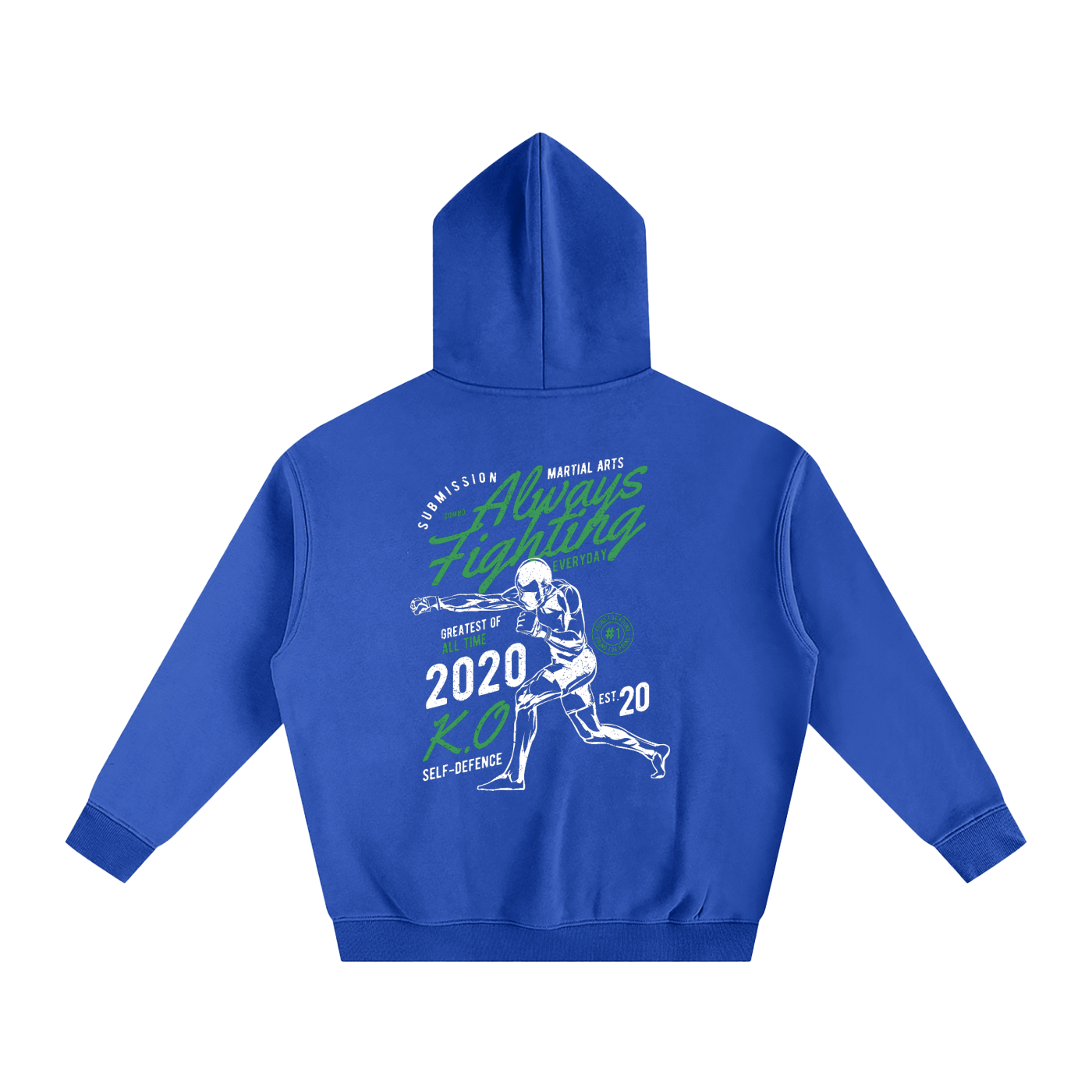Always Fighting Green and White Text Hoodie - ARETE