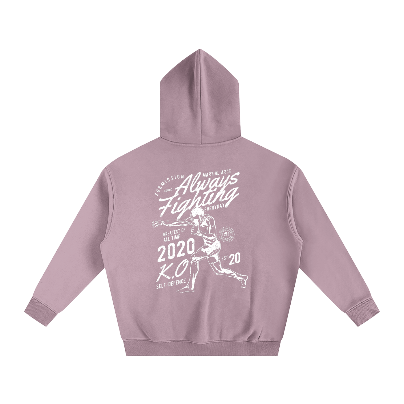 Always Fighting White Text Hoodie - ARETE
