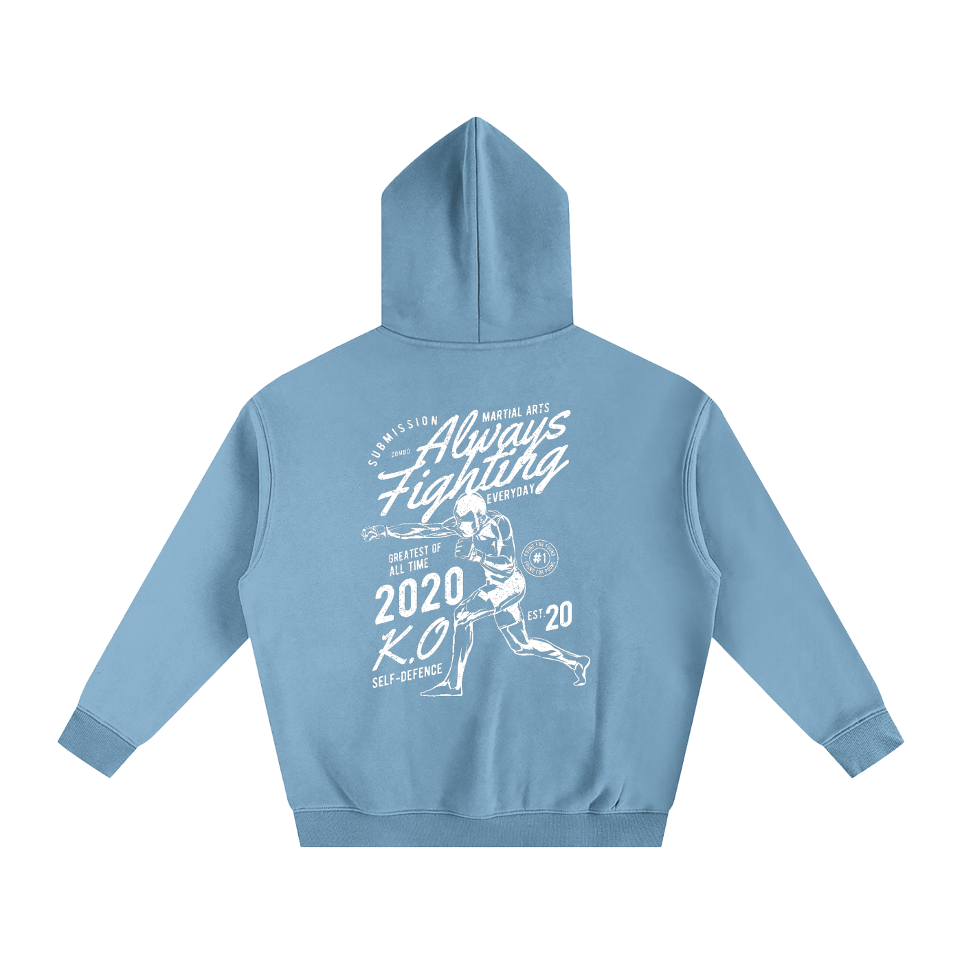 Always Fighting White Text Hoodie - ARETE