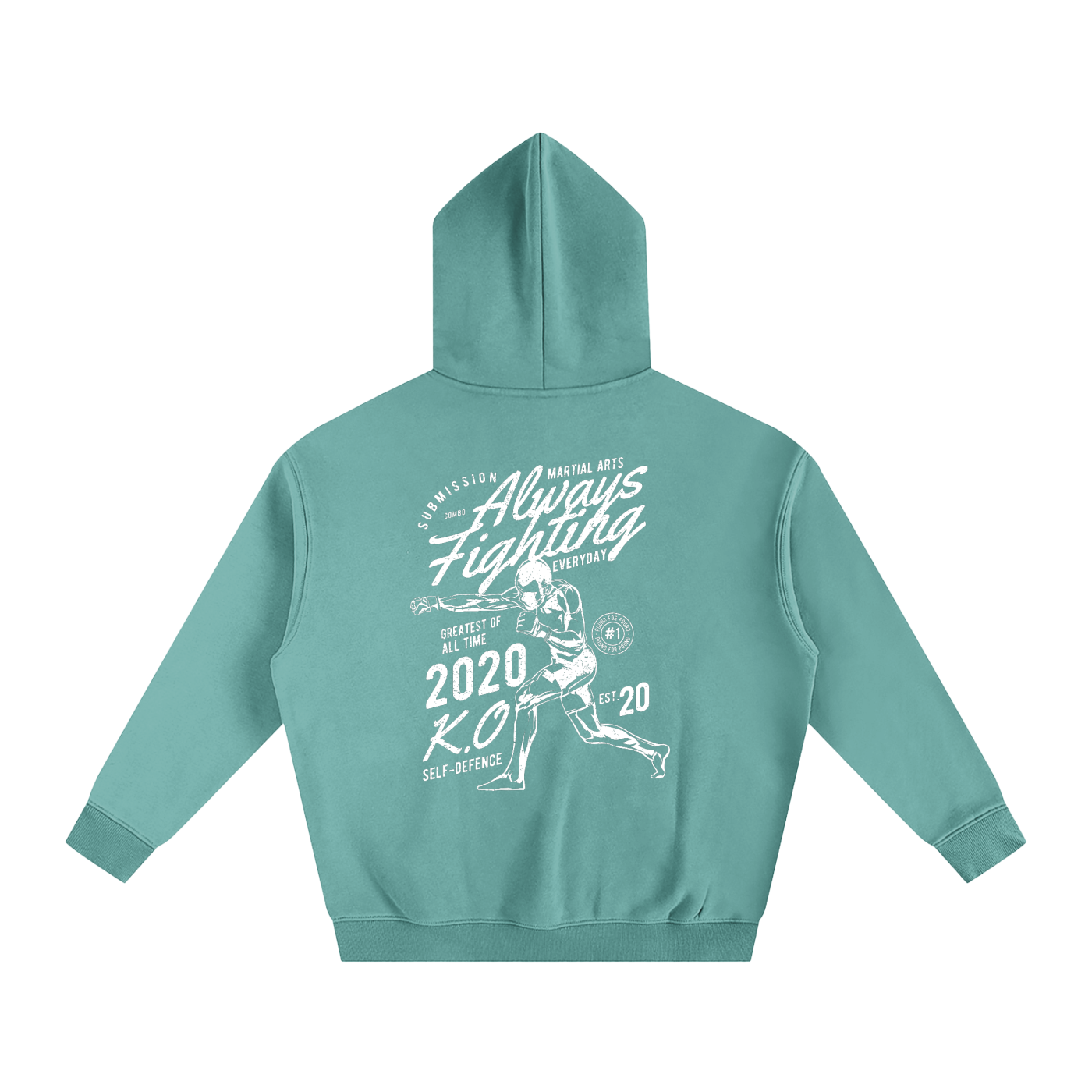 Always Fighting White Text Hoodie - ARETE