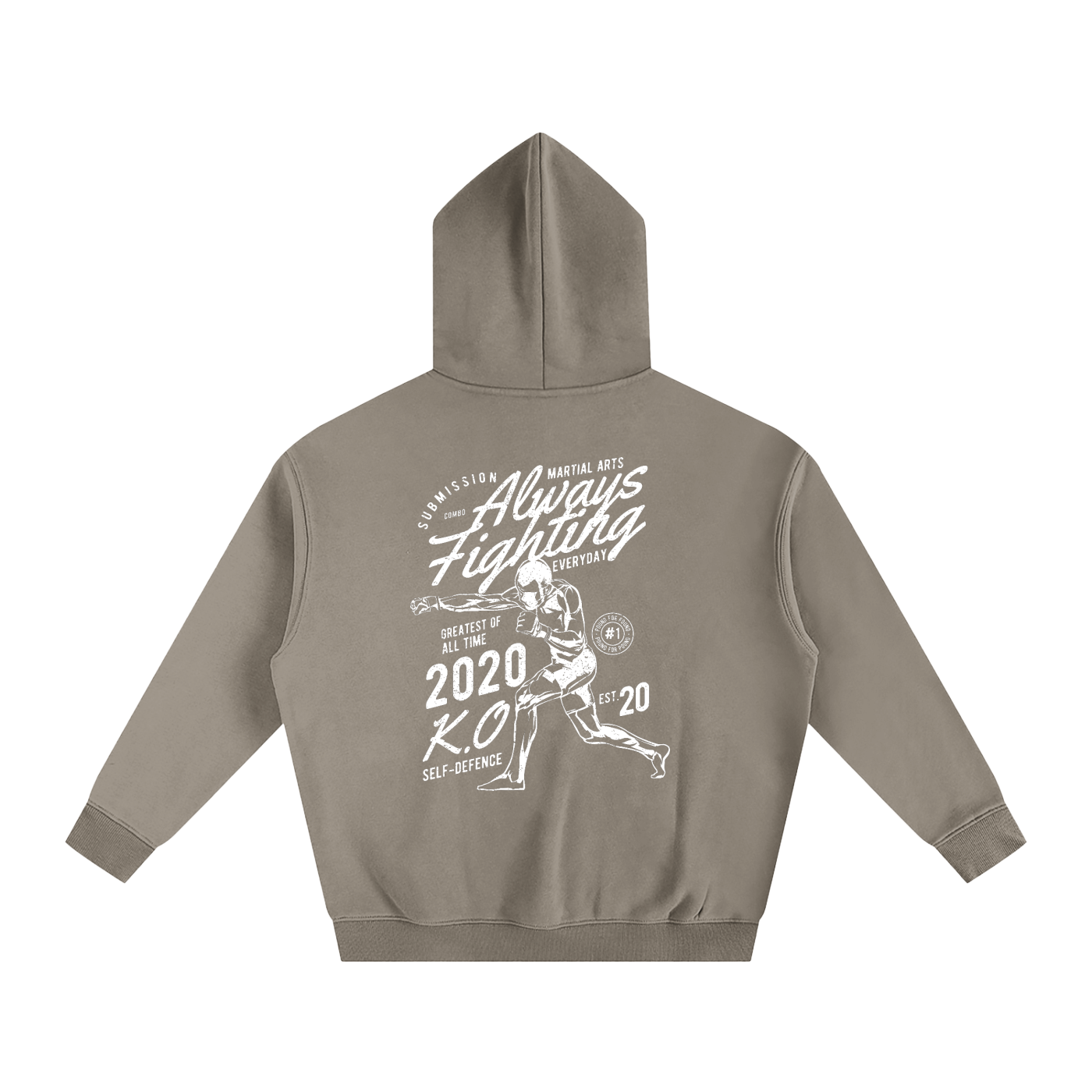Always Fighting White Text Hoodie - ARETE