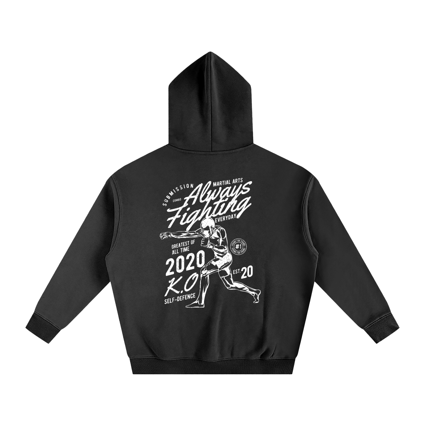 Always Fighting White Text Hoodie - ARETE