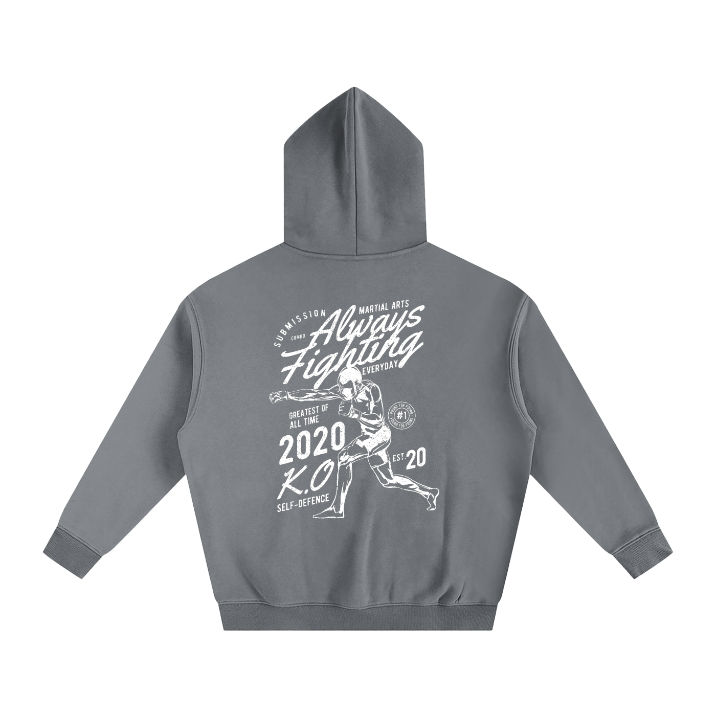 Always Fighting White Text Hoodie - ARETE