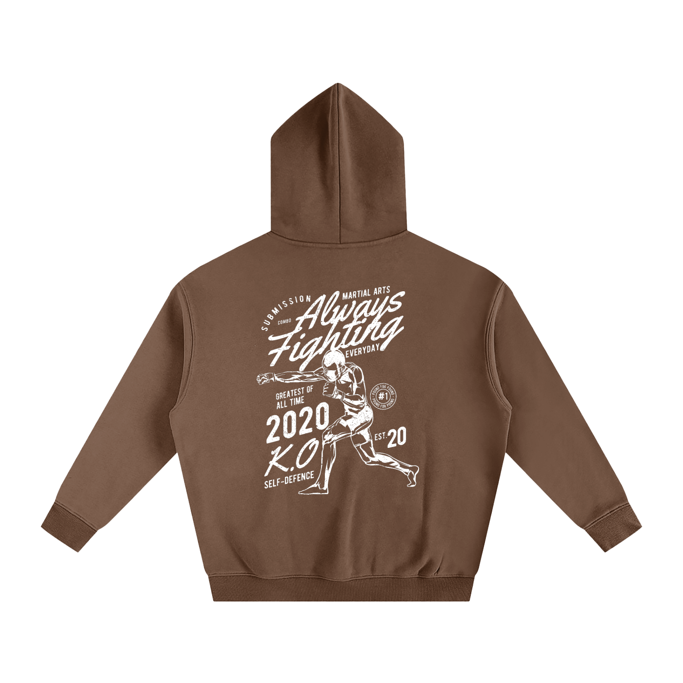 Always Fighting White Text Hoodie - ARETE