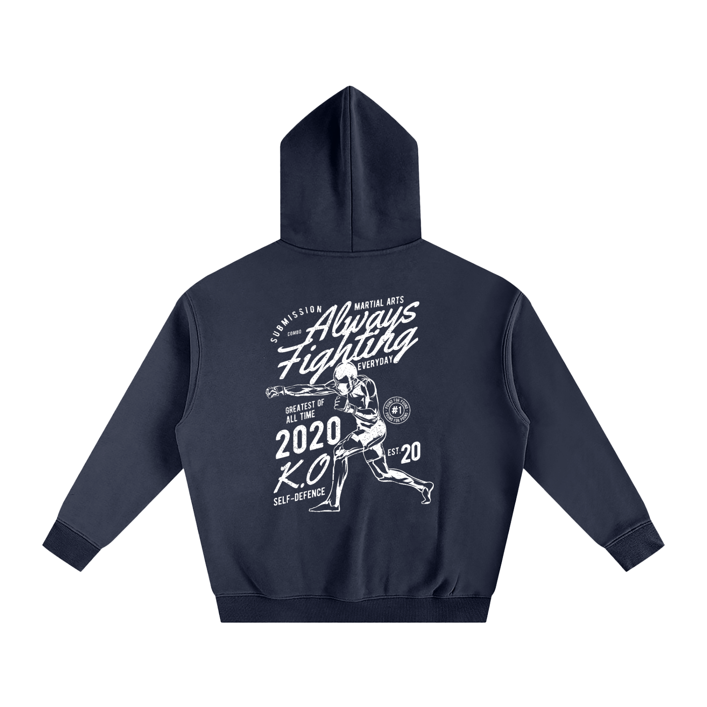 Always Fighting White Text Hoodie - ARETE