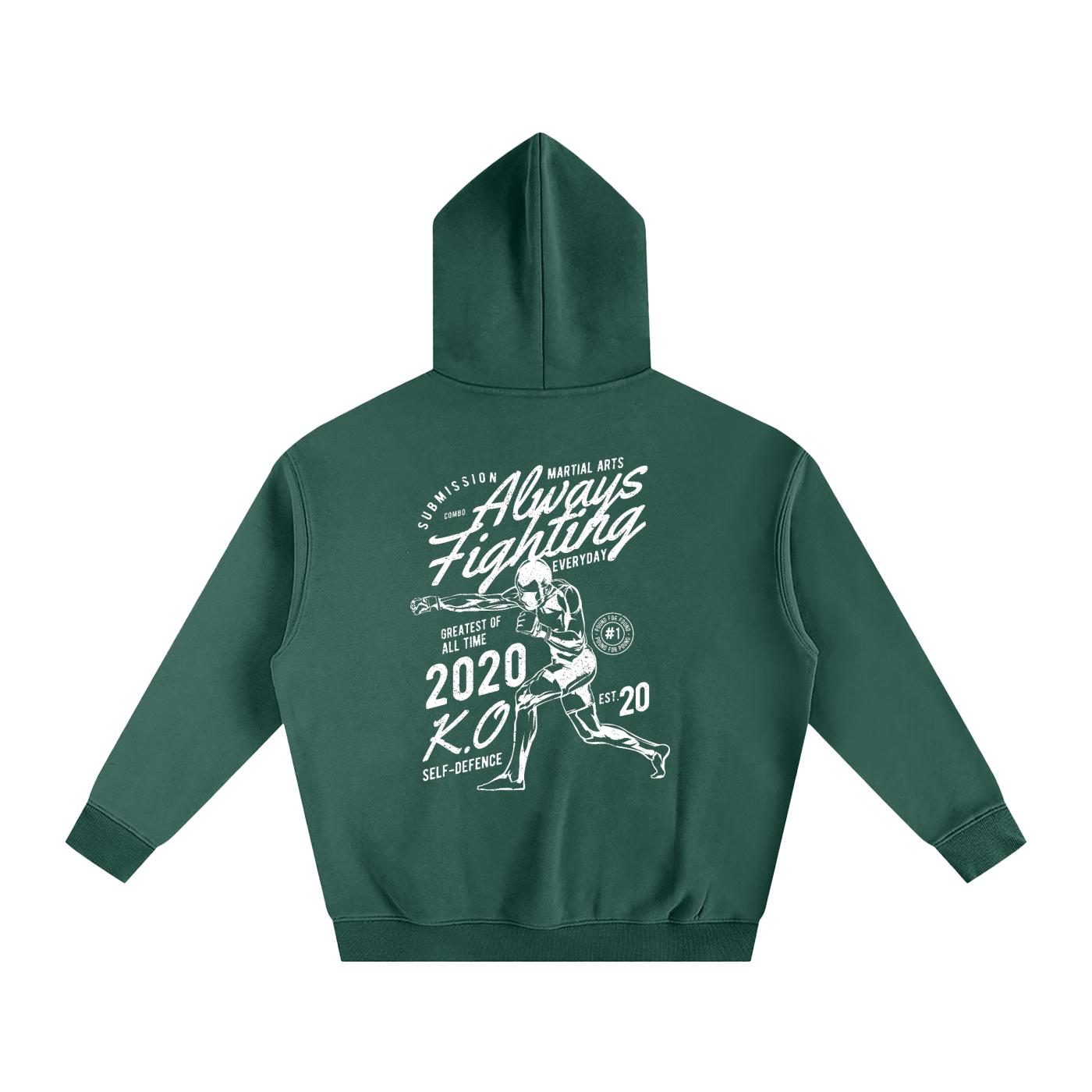 Always Fighting White Text Hoodie - ARETE
