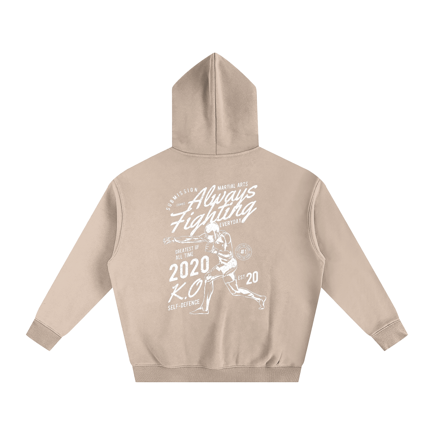Always Fighting White Text Hoodie - ARETE