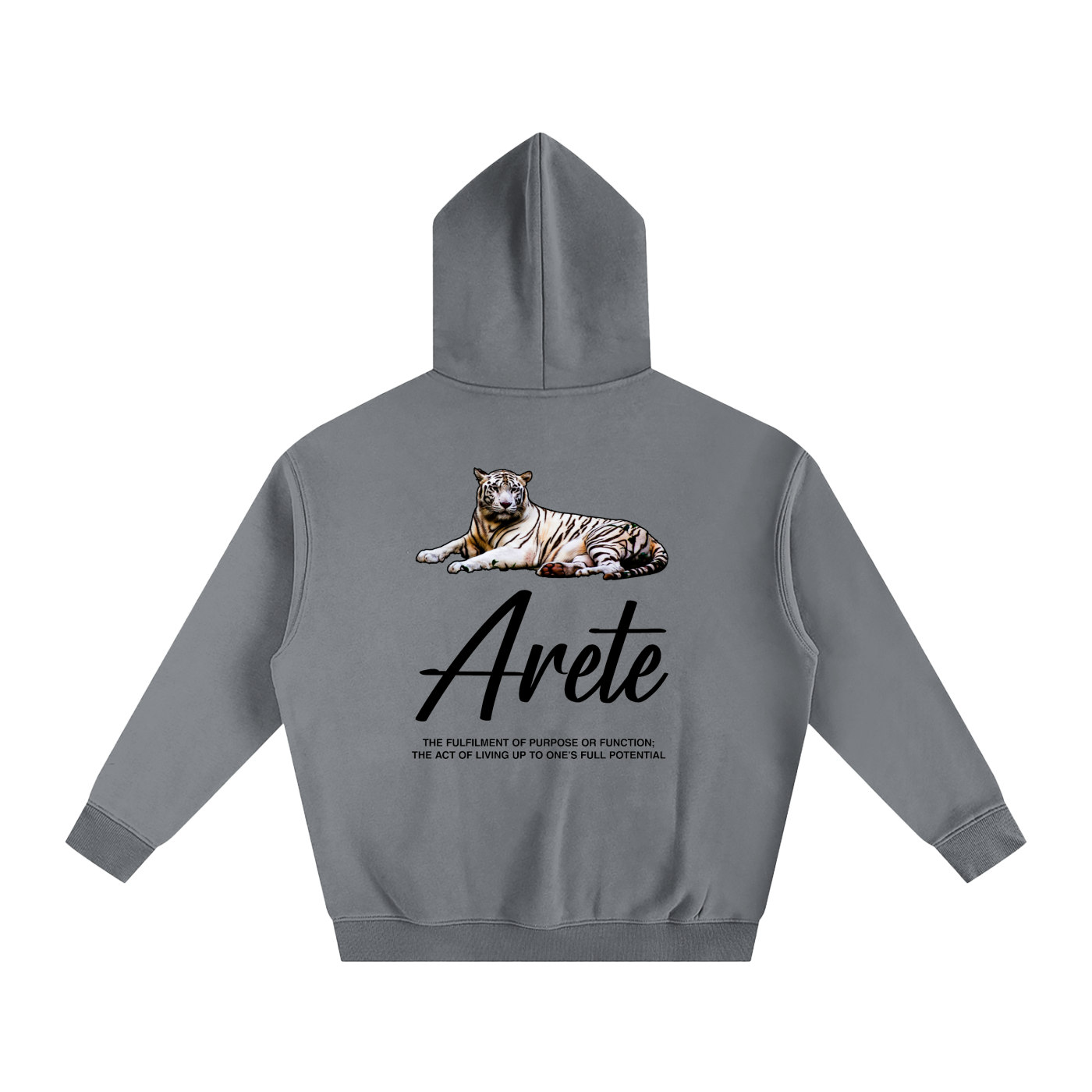 Signature Black Text Hoodie - ARETE