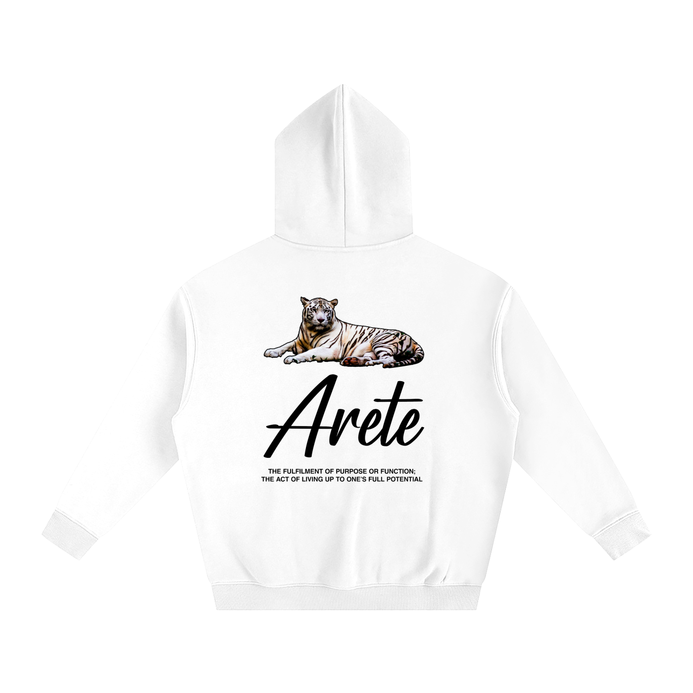 Signature Black Text Hoodie - ARETE