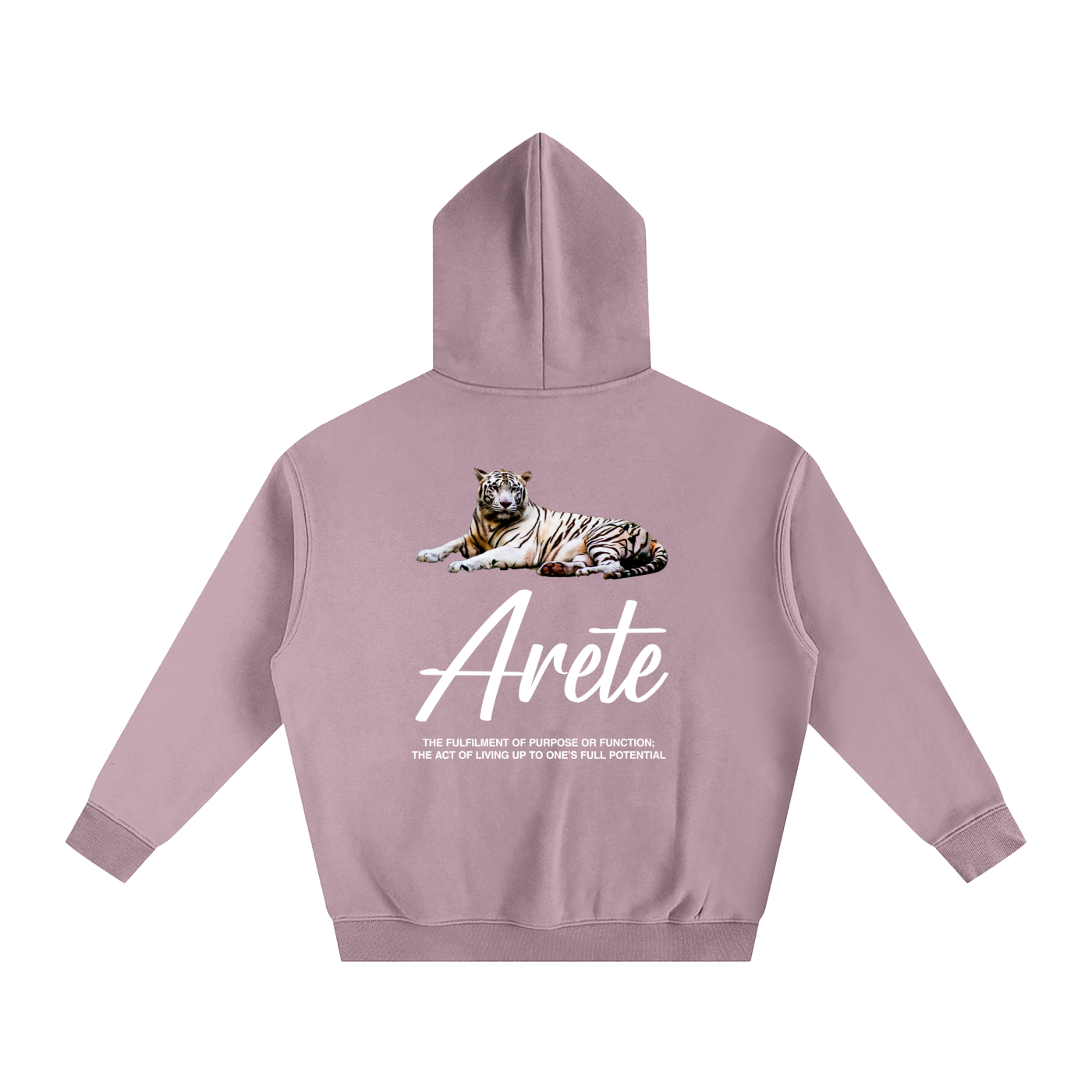 Signature White Text Hoodie - ARETE