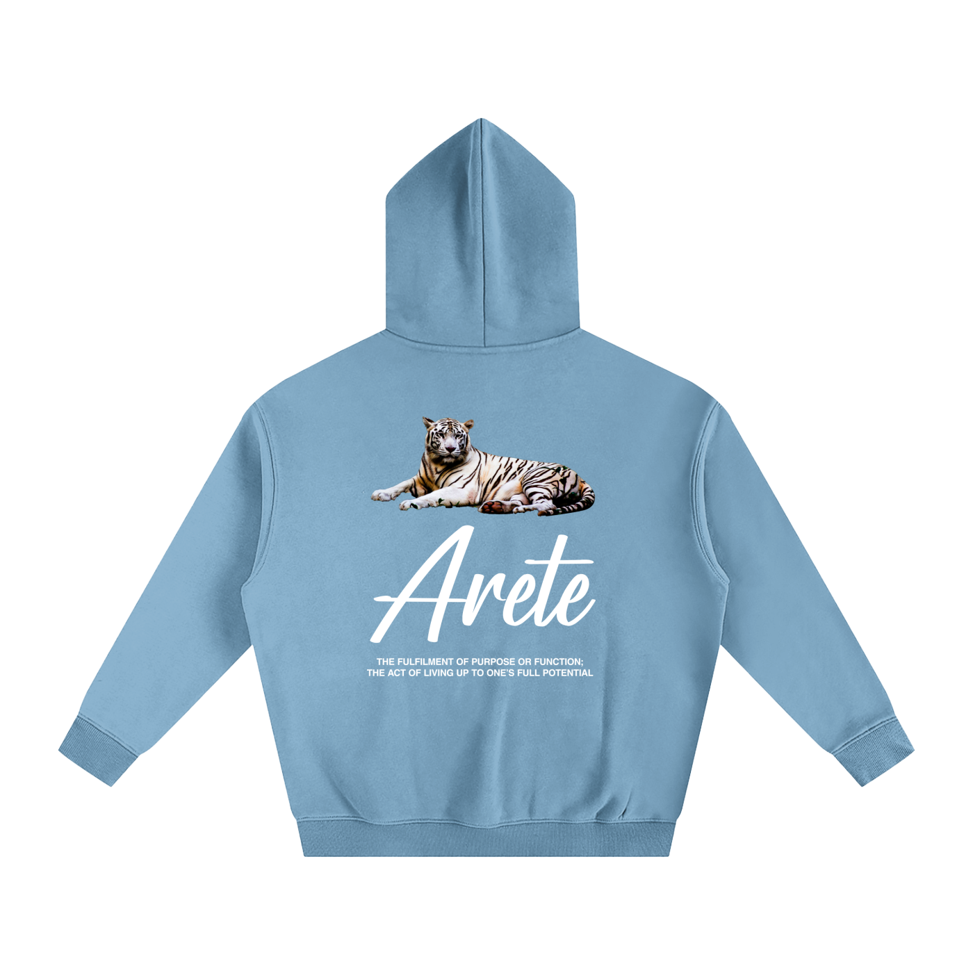 Signature White Text Hoodie - ARETE