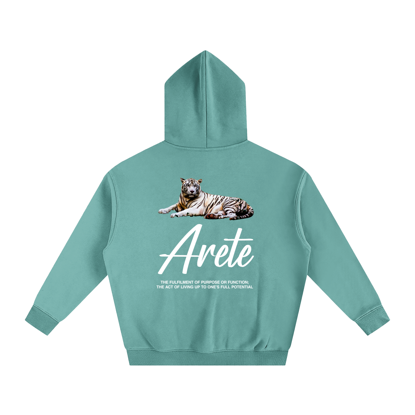 Signature White Text Hoodie - ARETE