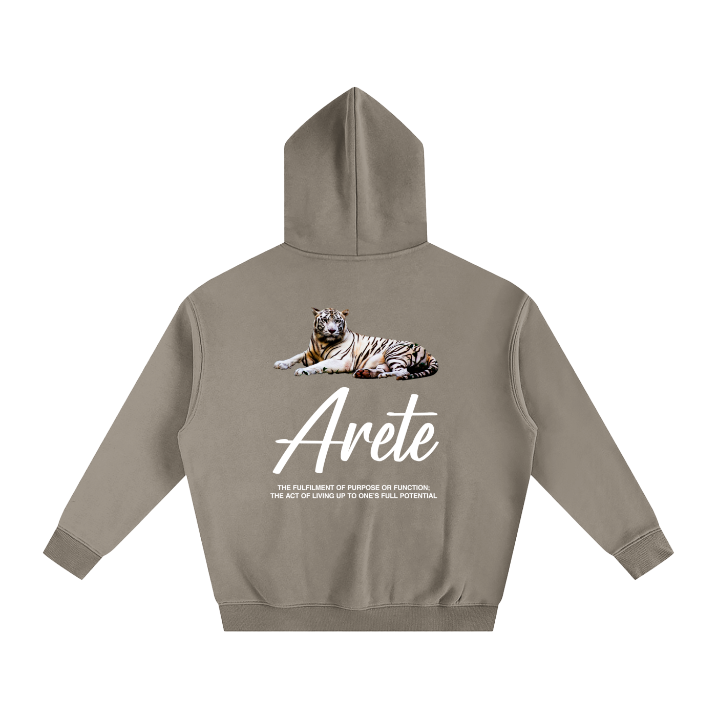 Signature White Text Hoodie - ARETE
