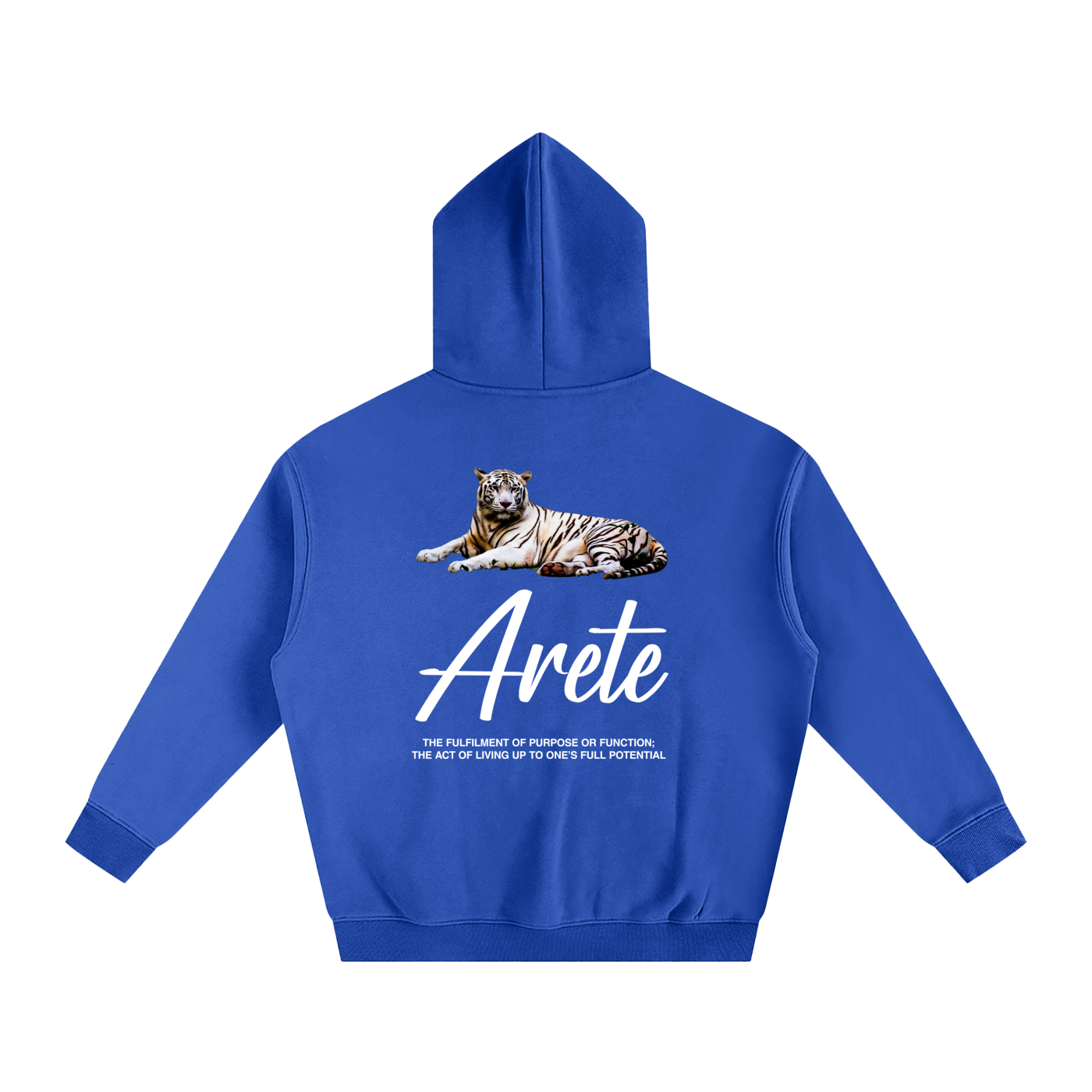 Signature White Text Hoodie - ARETE