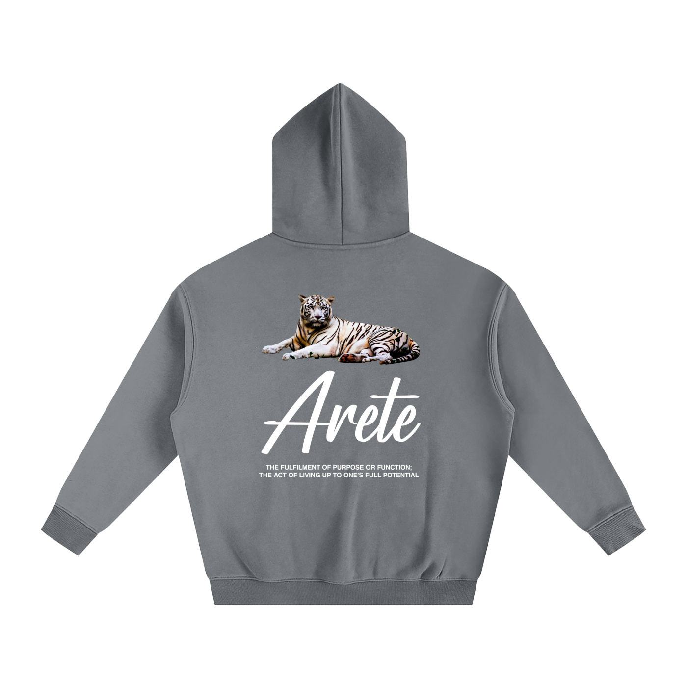 Signature White Text Hoodie - ARETE