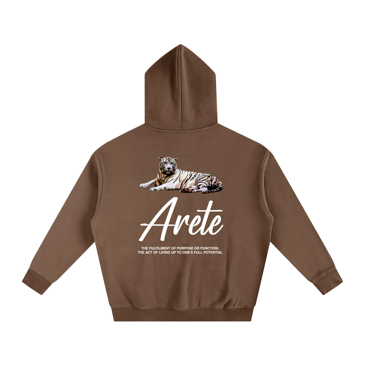 Signature White Text Hoodie - ARETE