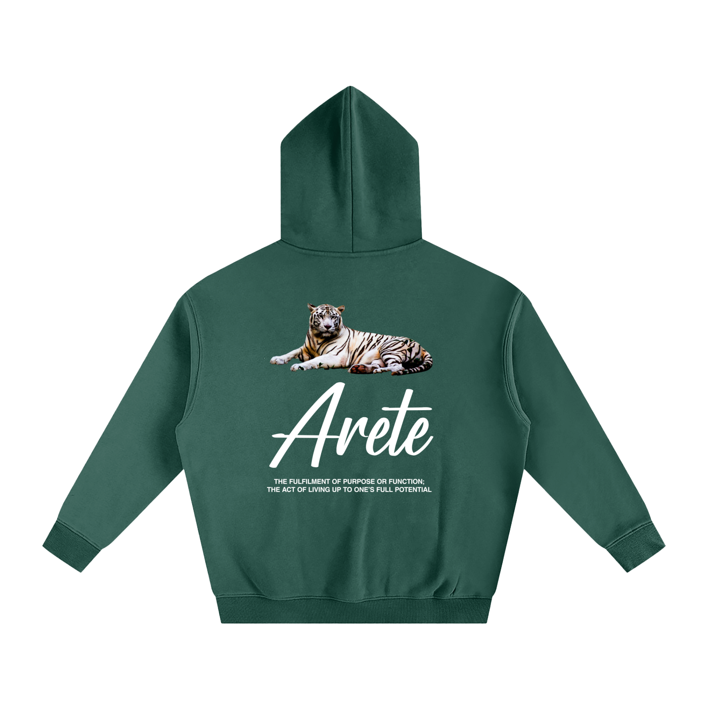 Signature White Text Hoodie - ARETE