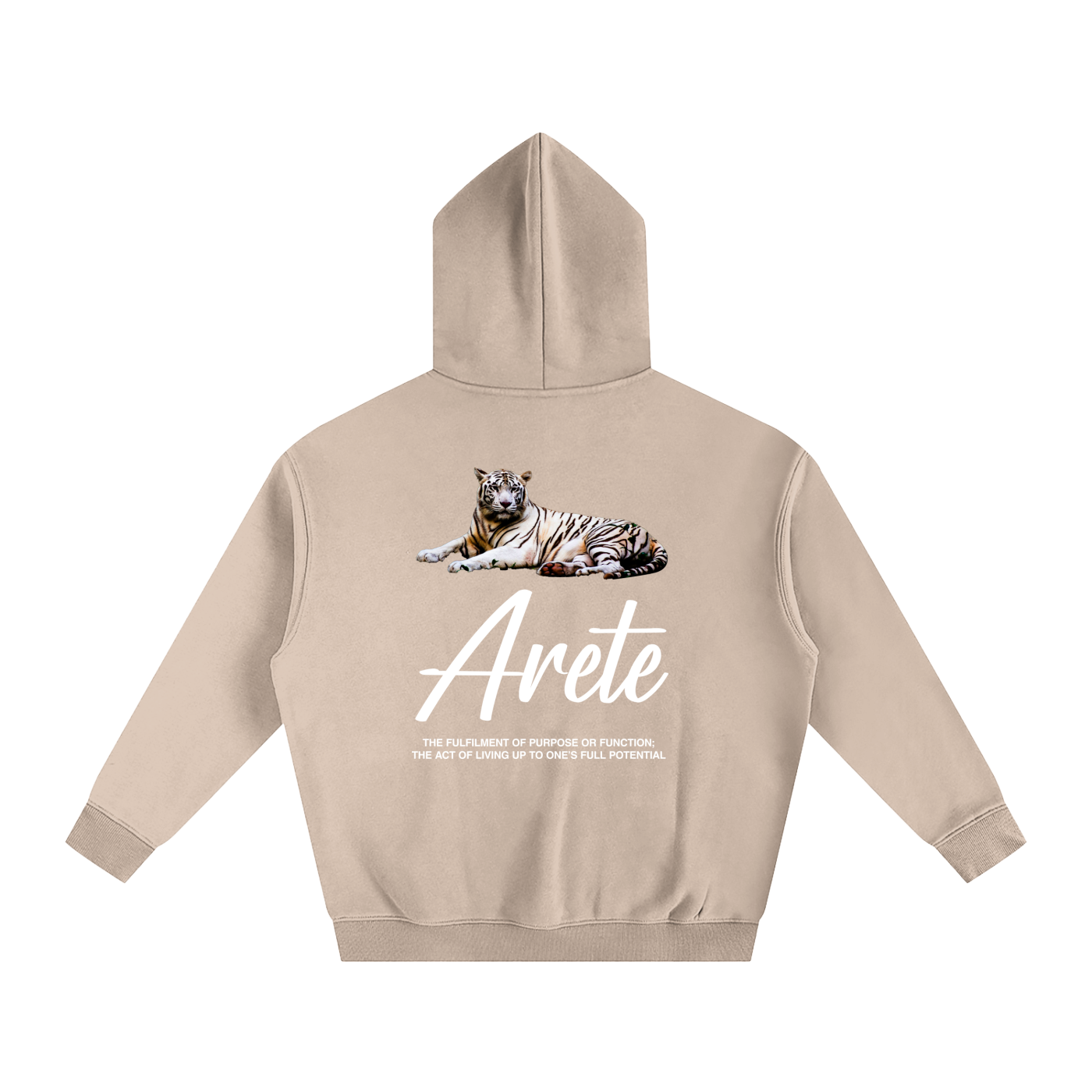 Signature White Text Hoodie - ARETE