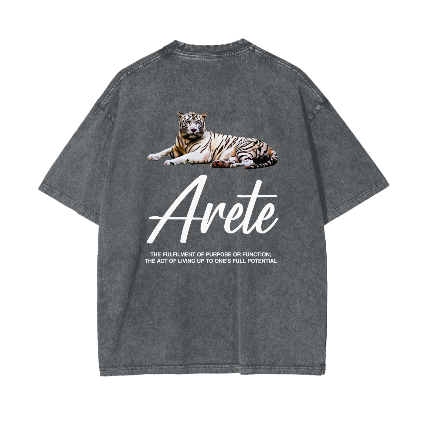 Signature White Text T-shirt - ARETE