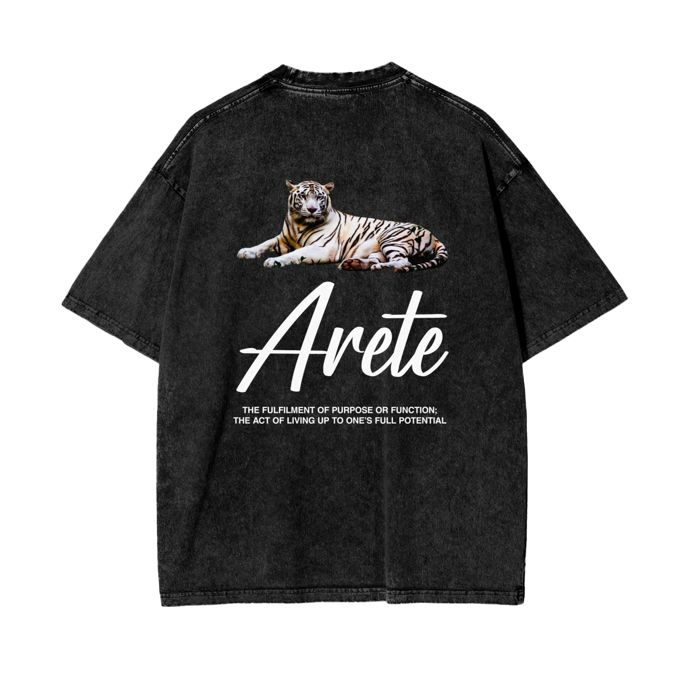Signature White Text T-shirt - ARETE