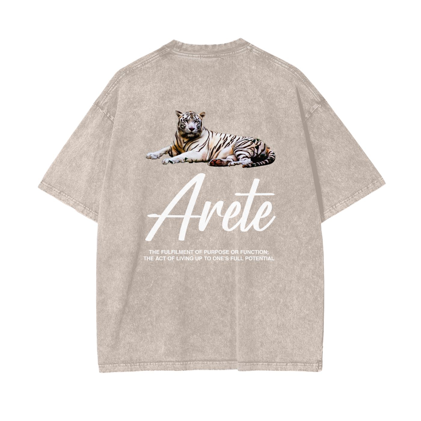 Signature White Text T-shirt - ARETE