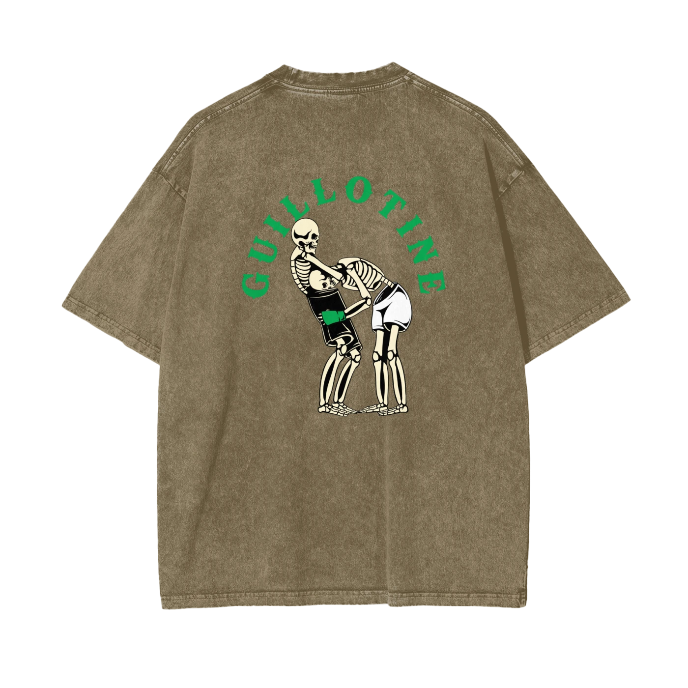 Guillotine Green Text T-shirt - ARETE