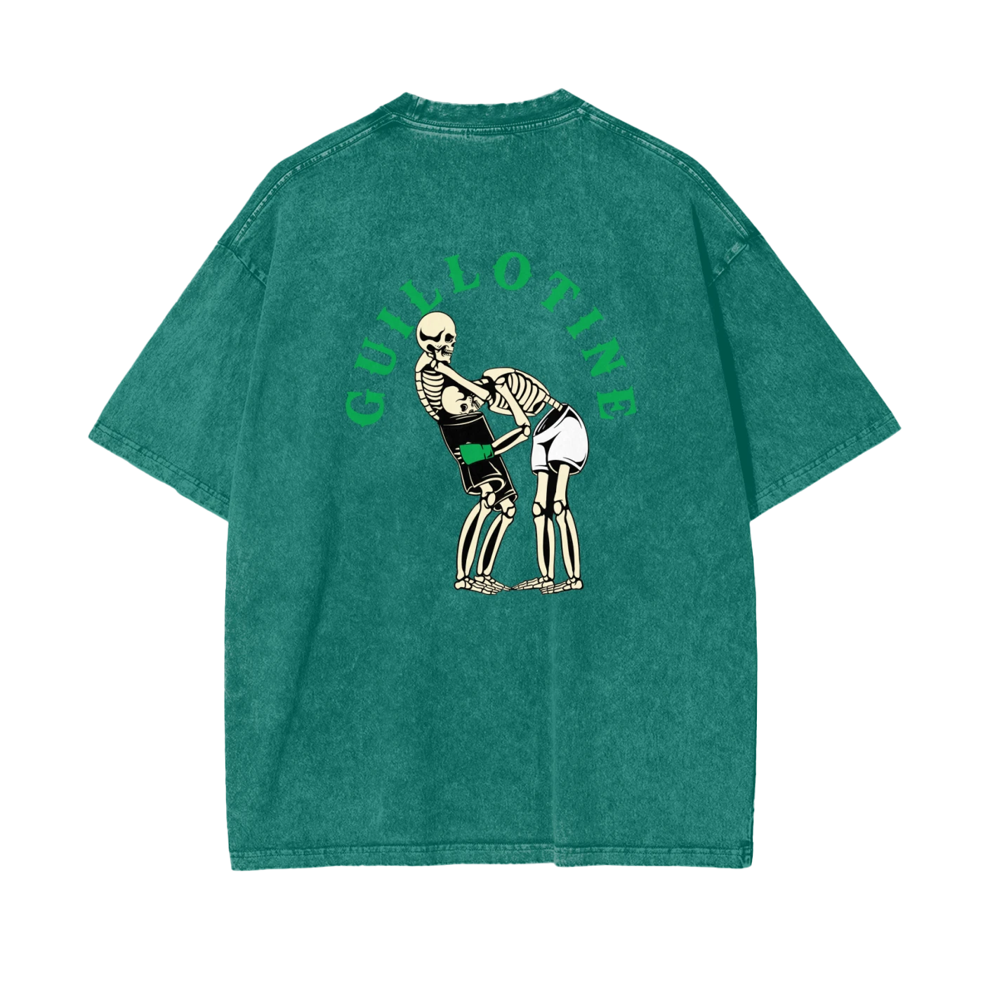 Guillotine Green Text T-shirt - ARETE