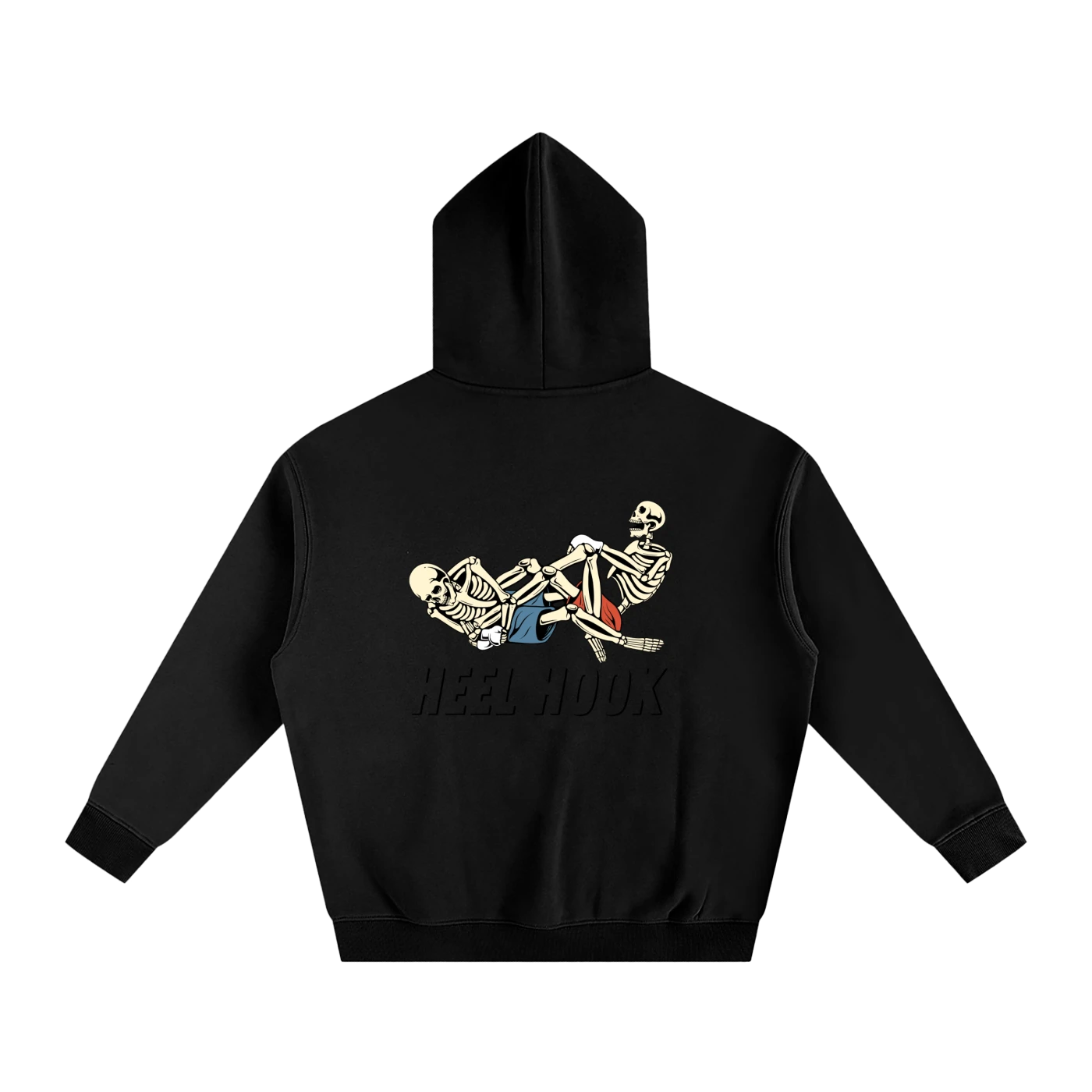 Heel Hook Black Text Hoodie - ARETE