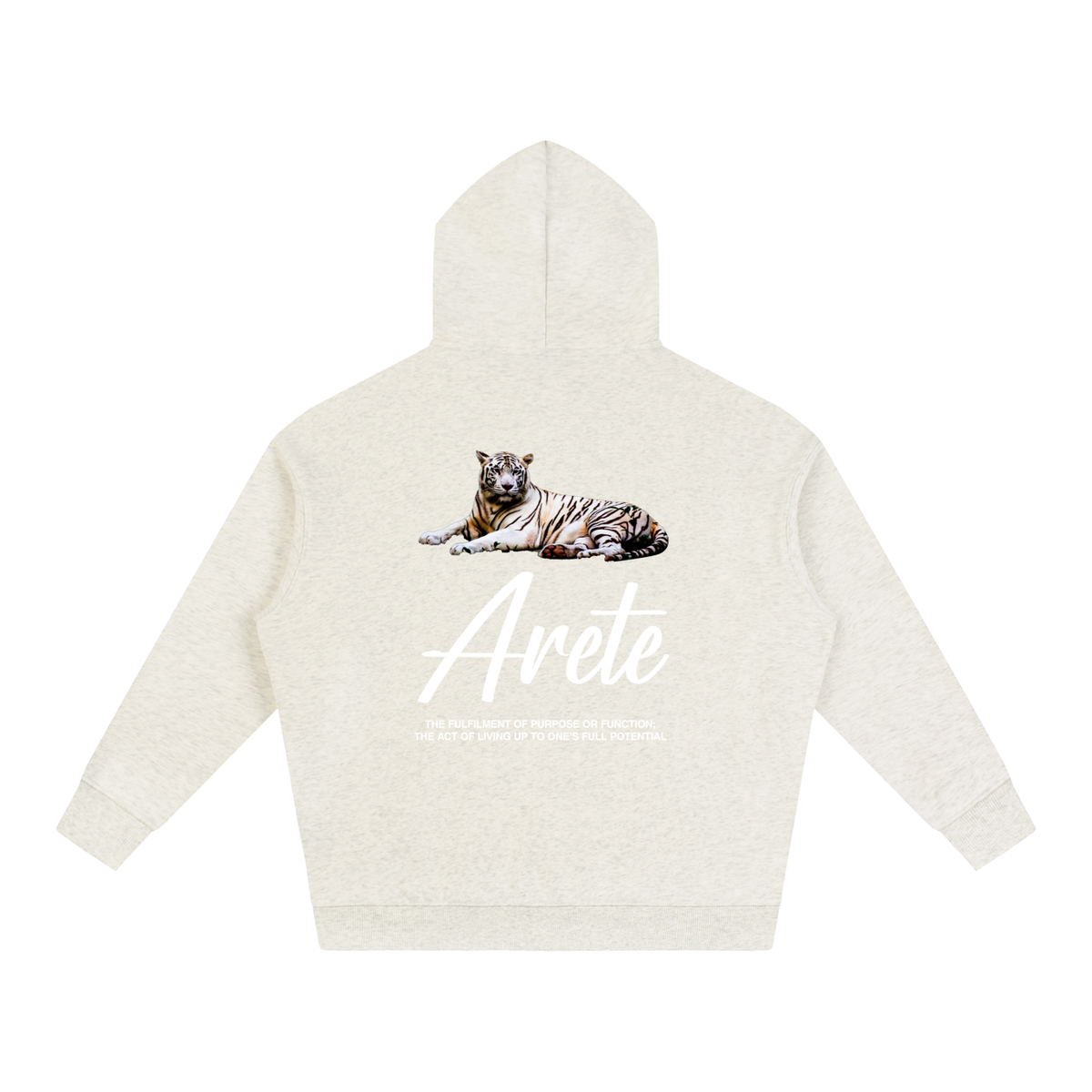 New - Signature White Text Hoodie - ARETE