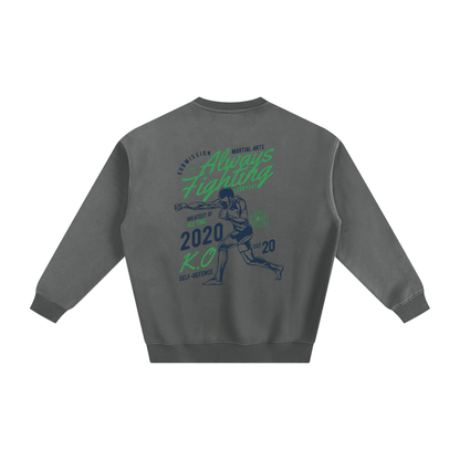 Always Fighting Green and Blue Text Sweatshirt - ARETE