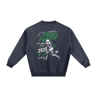 Always Fighting Green and White Text Sweatshirt - ARETE