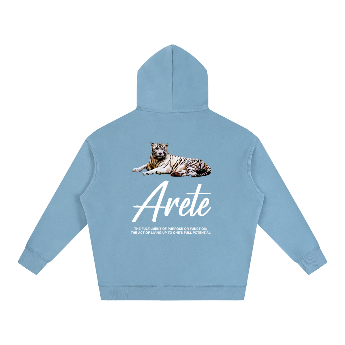 New - Signature White Text Hoodie - ARETE