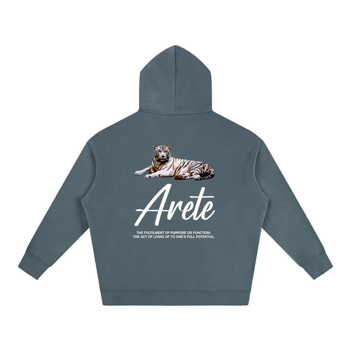 New - Signature White Text Hoodie - ARETE