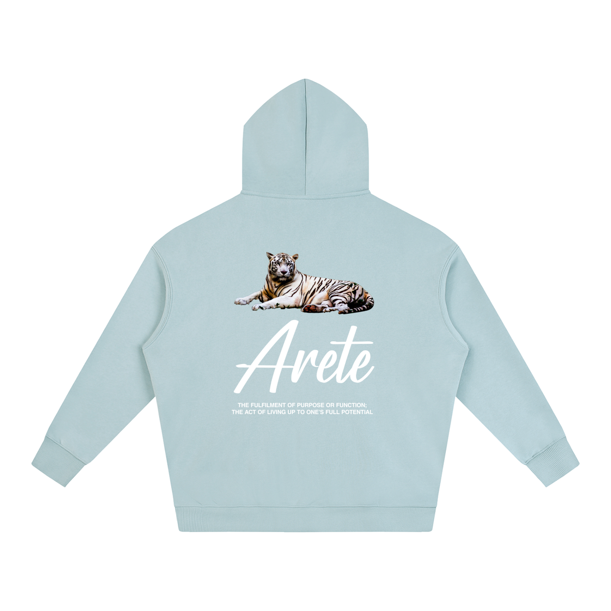 New - Signature White Text Hoodie - ARETE