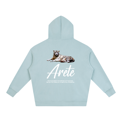 New - Signature White Text Hoodie - ARETE