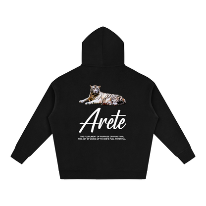New - Signature White Text Hoodie - ARETE