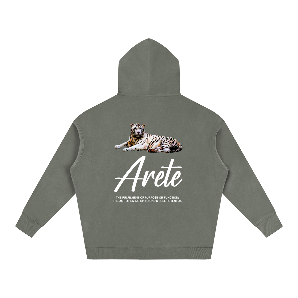 New - Signature White Text Hoodie - ARETE