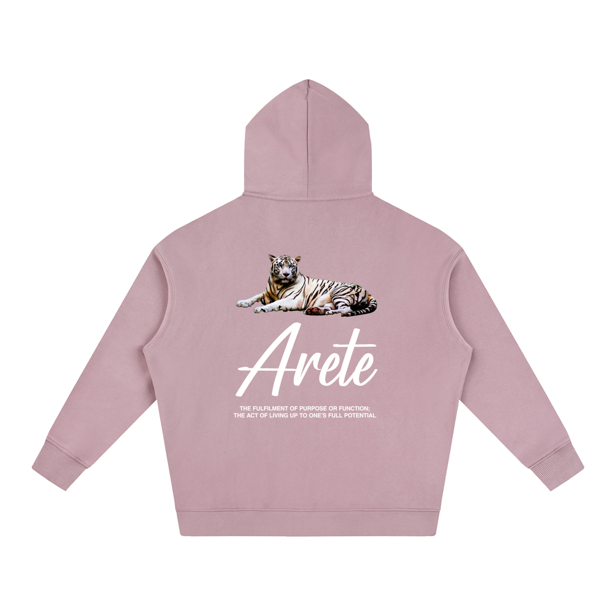 New - Signature White Text Hoodie - ARETE