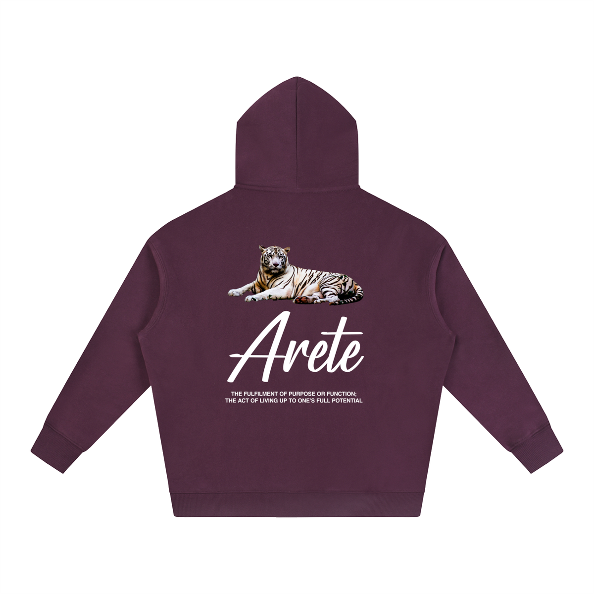 New - Signature White Text Hoodie - ARETE