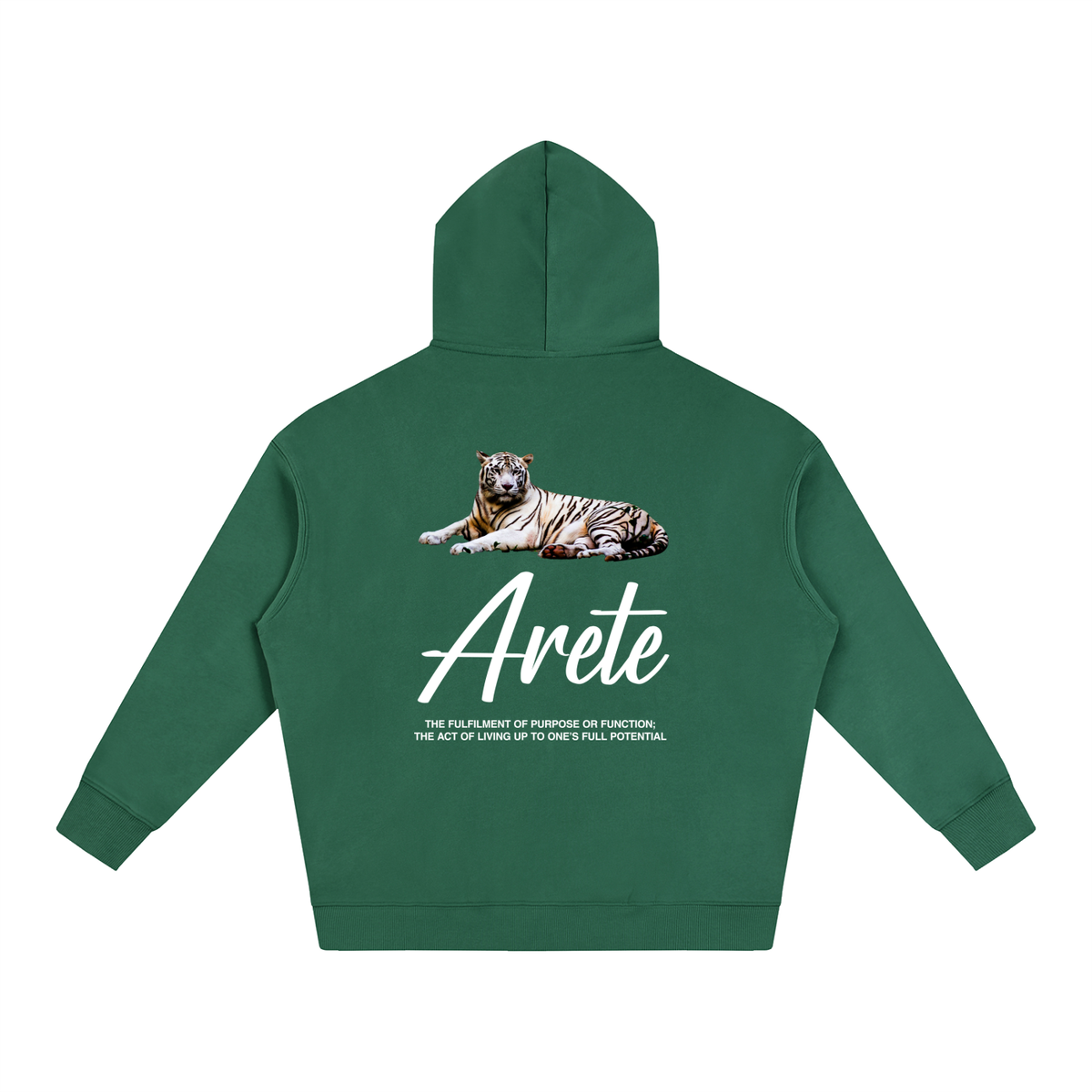 New - Signature White Text Hoodie - ARETE