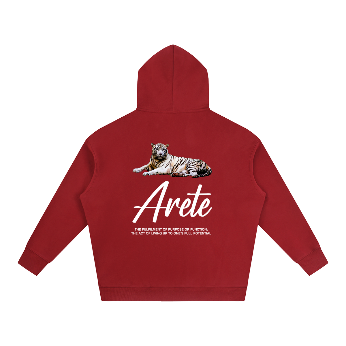 New - Signature White Text Hoodie - ARETE