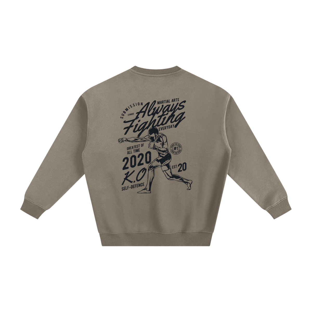 Always Fighting Black Text Sweatshirt - ARETE