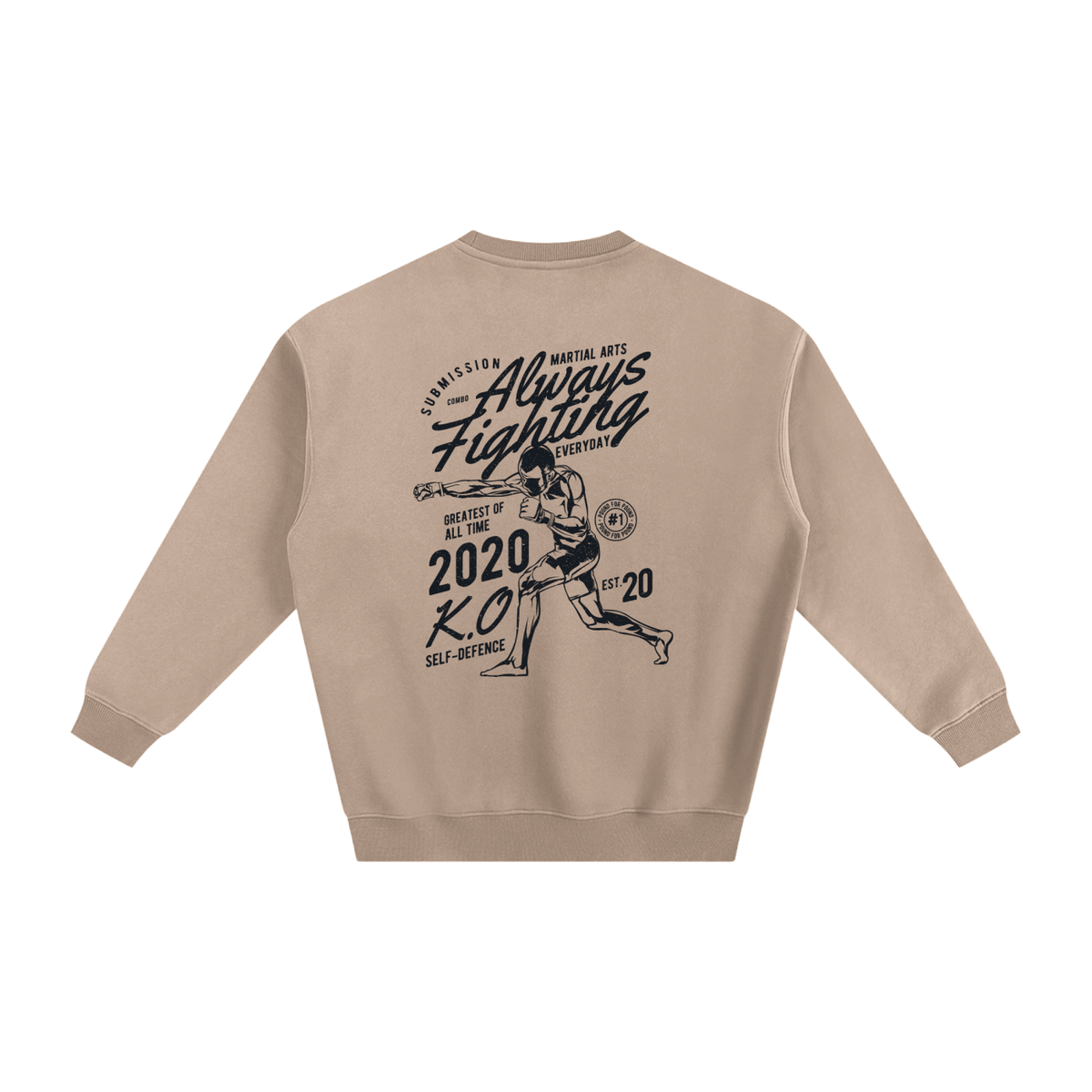 Always Fighting Black Text Sweatshirt - ARETE